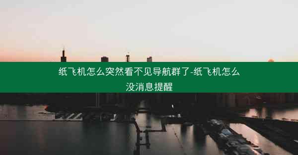 纸飞机怎么突然看不见导航群了-纸飞机怎么没消息提醒