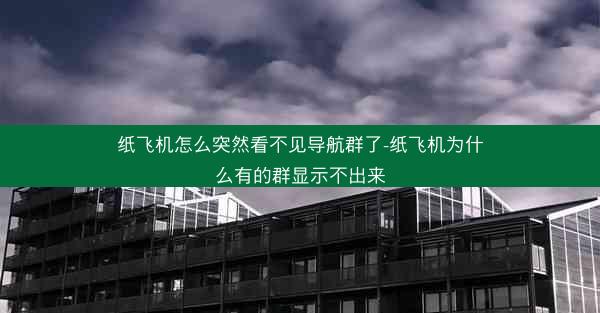 纸飞机怎么突然看不见导航群了-纸飞机为什么有的群显示不出来