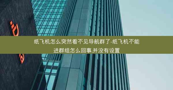 纸飞机怎么突然看不见导航群了-纸飞机不能进群组怎么回事,并没有设置