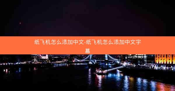纸飞机怎么添加中文-纸飞机怎么添加中文字幕
