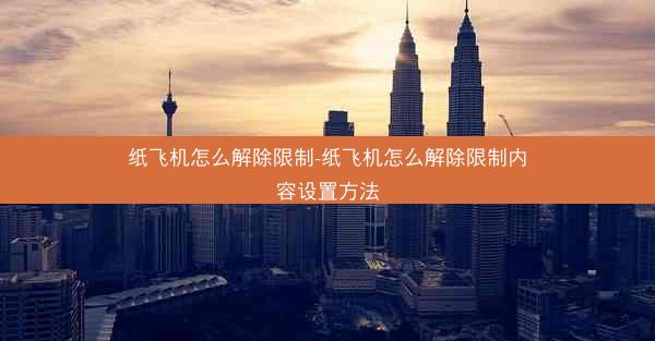 纸飞机怎么解除限制-纸飞机怎么解除限制内容设置方法