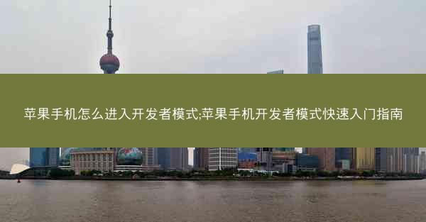苹果手机怎么进入开发者模式;苹果手机开发者模式快速入门指南