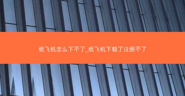 纸飞机怎么下不了_纸飞机下载了注册不了