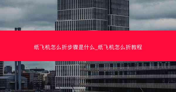 纸飞机怎么折步骤是什么_纸飞机怎么折教程