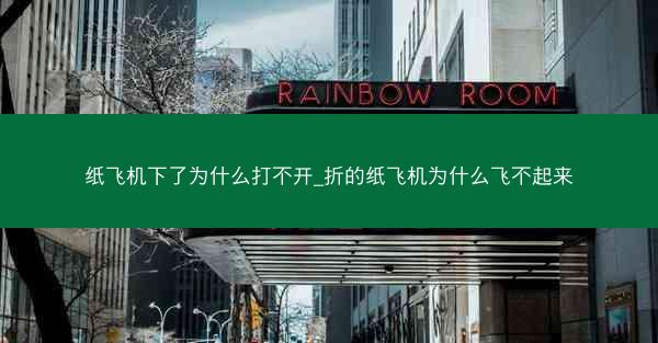 纸飞机下了为什么打不开_折的纸飞机为什么飞不起来