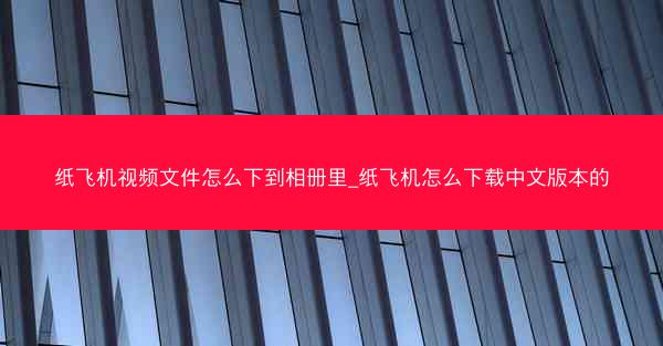纸飞机视频文件怎么下到相册里_纸飞机怎么下载中文版本的