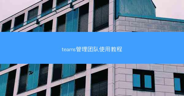 teams管理团队使用教程