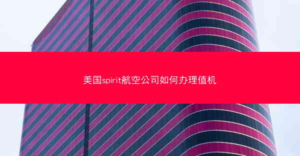 美国spirit航空公司如何办理值机