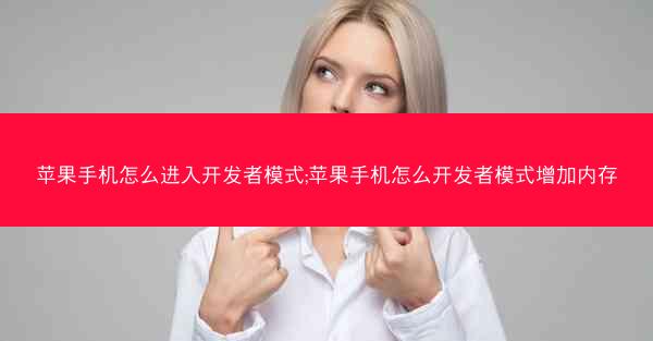 苹果手机怎么进入开发者模式;苹果手机怎么开发者模式增加内存