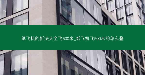 纸飞机的折法大全飞500米_纸飞机飞500米的怎么叠