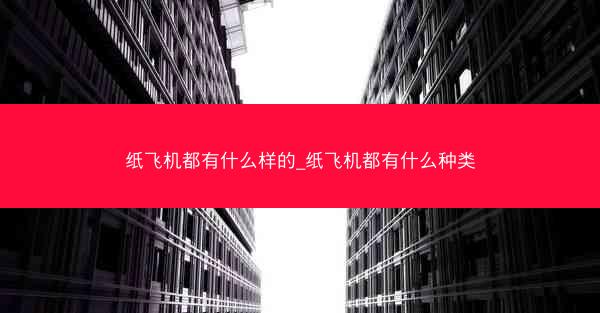 纸飞机都有什么样的_纸飞机都有什么种类