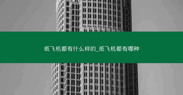 纸飞机都有什么样的_纸飞机都有哪种