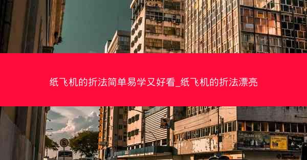纸飞机的折法简单易学又好看_纸飞机的折法漂亮