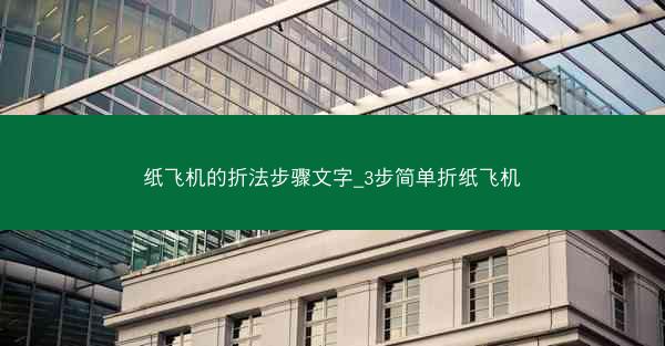纸飞机的折法步骤文字_3步简单折纸飞机