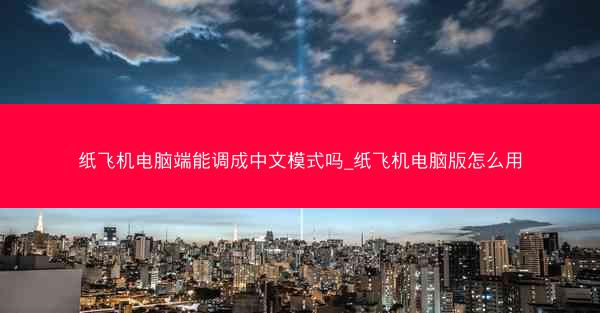 纸飞机电脑端能调成中文模式吗_纸飞机电脑版怎么用
