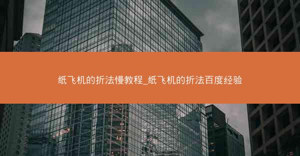 纸飞机的折法慢教程_纸飞机的折法百度经验