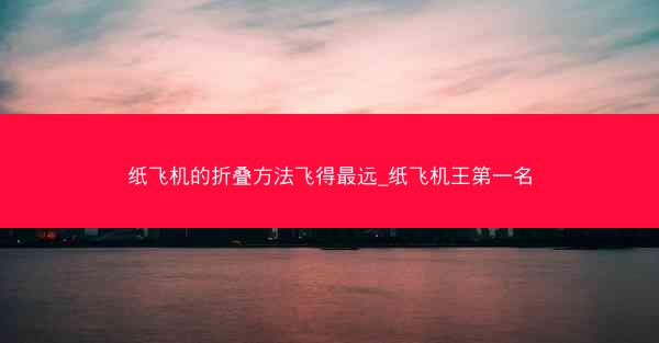 纸飞机的折叠方法飞得最远_纸飞机王第一名