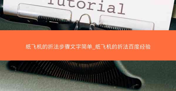 纸飞机的折法步骤文字简单_纸飞机的折法百度经验