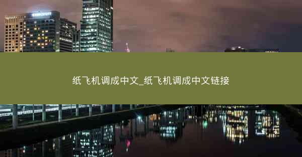 纸飞机调成中文_纸飞机调成中文链接