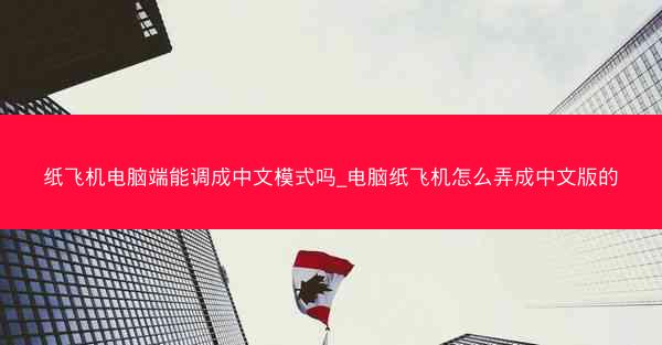 纸飞机电脑端能调成中文模式吗_电脑纸飞机怎么弄成中文版的