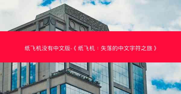 纸飞机没有中文版-《纸飞机：失落的中文字符之旅》